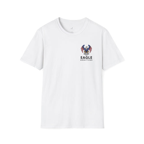 Eagle American Unisex Softstyle T-Shirt | Patriotic Tee, Casual Wear, Independence Day, Summer Fashion, Gift for Wildlife Lovers