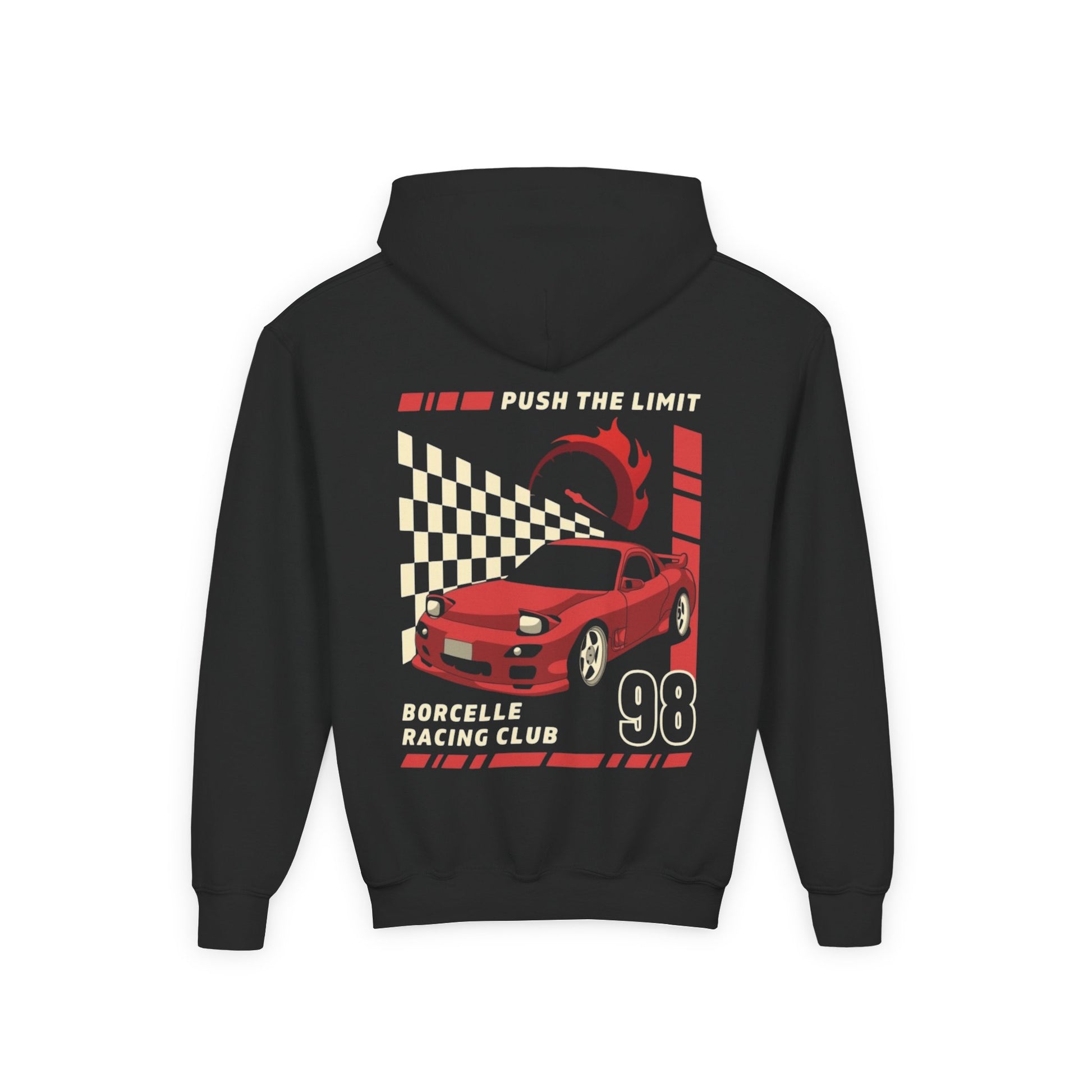 Borcelle Racing Club Youth Hooded Sweatshirt - 'Push the Limit' Design