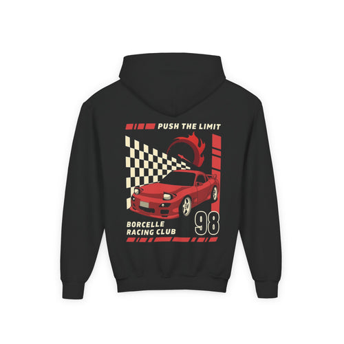 Borcelle Racing Club Youth Hooded Sweatshirt - 'Push the Limit' Design